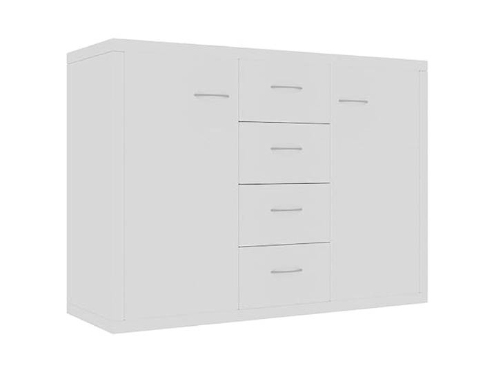 vidaXL Sideboard 88x30x65 cm, Holzwerkstoff, Weiß, 4 Schubladen & 2 Türen, Wohn- & Schlafzimmermöbel, Ablageregal, Aufbewahrung Zuhause