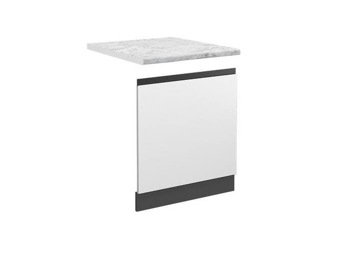 Vicco Frontblende R-Line Weiß 60 cm J-Shape, AP Marmor, Weiß, Anthrazit, Holzwerkstoff, Rechteckig, 60x57.2x60 cm, Küchen, Küchenmöbel, Küchenschränke, Küchenunterschrank