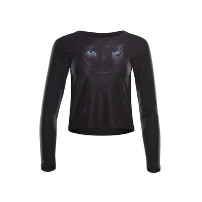 Langarmshirt WINSHAPE "AET119LS", Damen, Gr. XXL, schwarz (panther, schwarz), 85% Polyester, 15% Elasthan, Rundhals, Shirts Langarmshirt, Cropped Functional Light and Soft