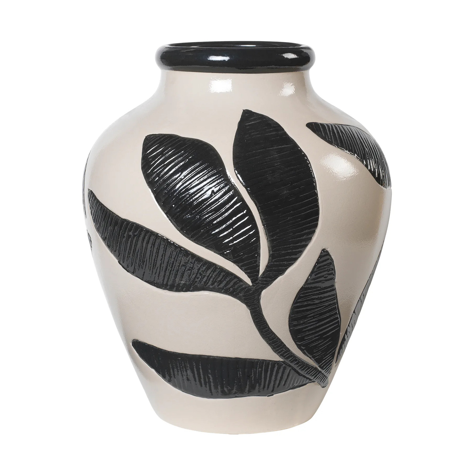 Broste Copenhagen Herbert vaas Black-rainy day green, Hoogte: 40 cm