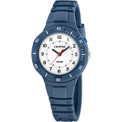 Quarzuhr CALYPSO WATCHES "Easy Time", blau, Armbanduhren, Kinder, Quarzuhr, Armbanduhr, Silikonarmband, analog