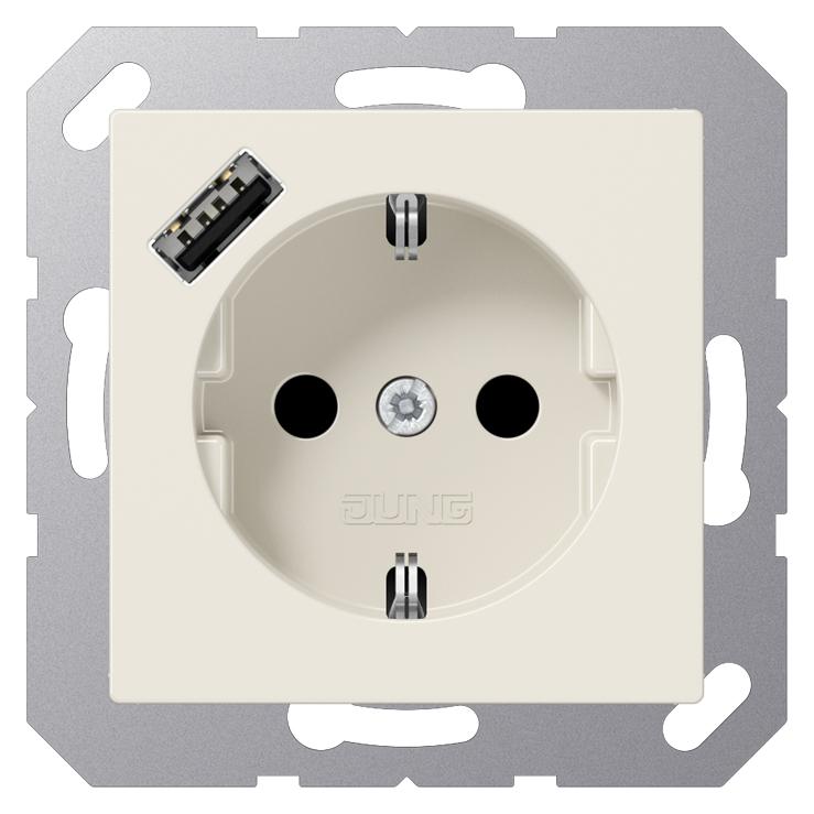 JUNG A1520-18A m.USB Typ A Steckdose SCHUKO (A1520-18A)