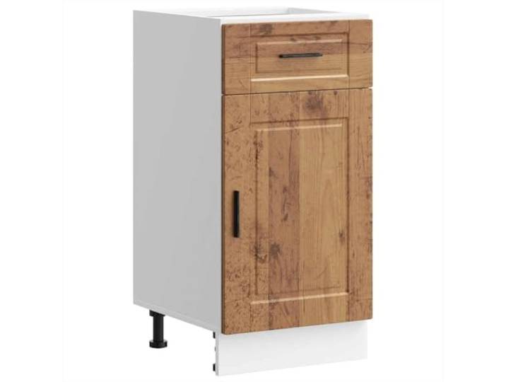 fsahslih Küchenunterschrank Porto Altholz-Optik 40x46x81,5 cm Kompakter Anbauschrank für Küchenzeile und Esszimmer mit verstellbaren Füßen und praktischer Schublade.