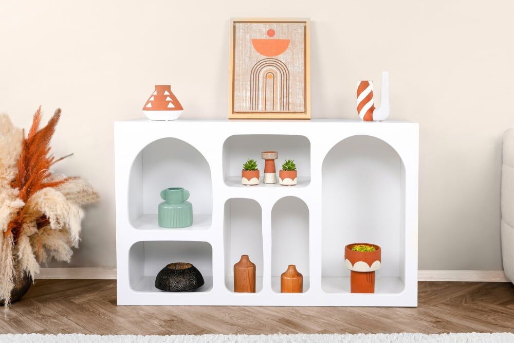 Habitat & Jardin Buffet en bois blanc 120 x 37 x 74 cm Blanc 120x74x37cm