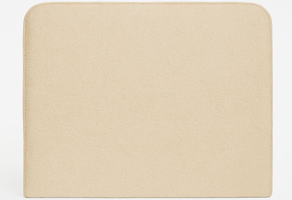 Morfeo Cabecero tapizado curvo envolvente beige, cama 135 cm, 153x120 cm