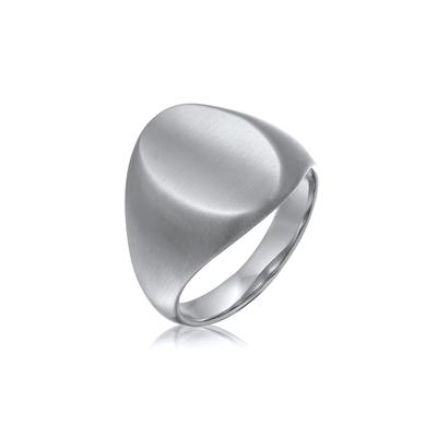 Siegelring KUZZOI "Ring Herren Siegelring Silberfarben Edelstahl" Gr. 64, silber, Fingerringe, Herren, 64, Silber 925 (Sterlingsilber), Siegelring
