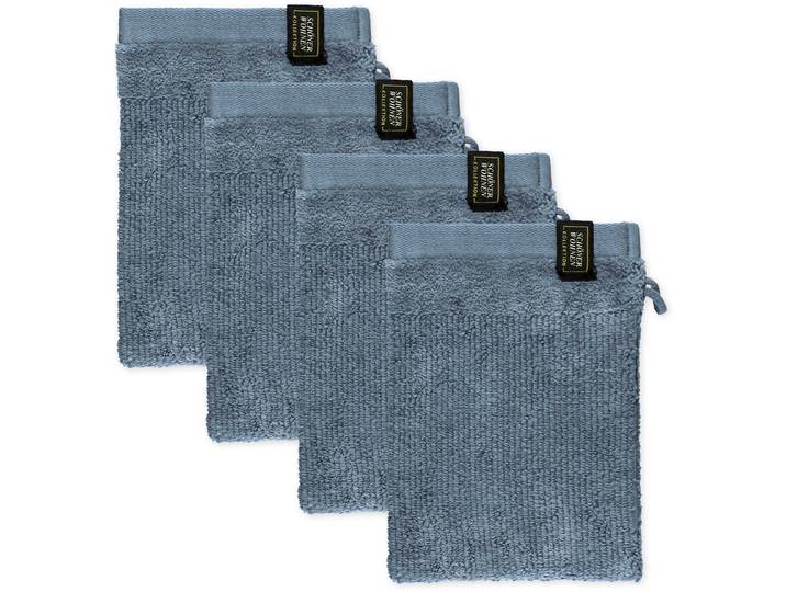 Waschhandschuh Sense , blau, B:16cm L:21cm, Frottee, SCHÖNER WOHNEN-KOLLEKTION, Handtücher, Waschhandschuh, mit Velourborte, hautschmeichelnde Airtouch Qualität, super weich