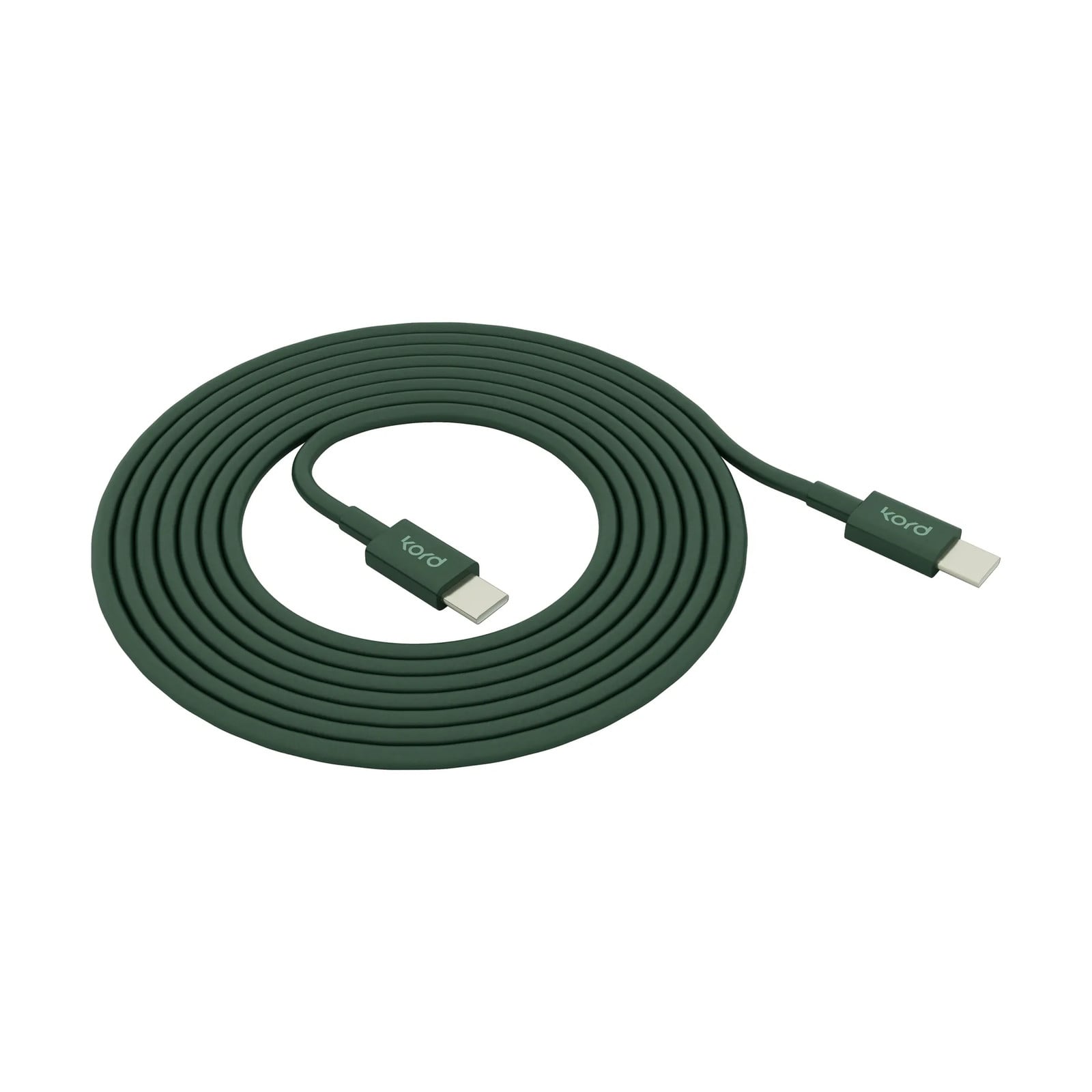 Kord USB-C naar USB-C oplaadkabel 1,8 m Dark Green