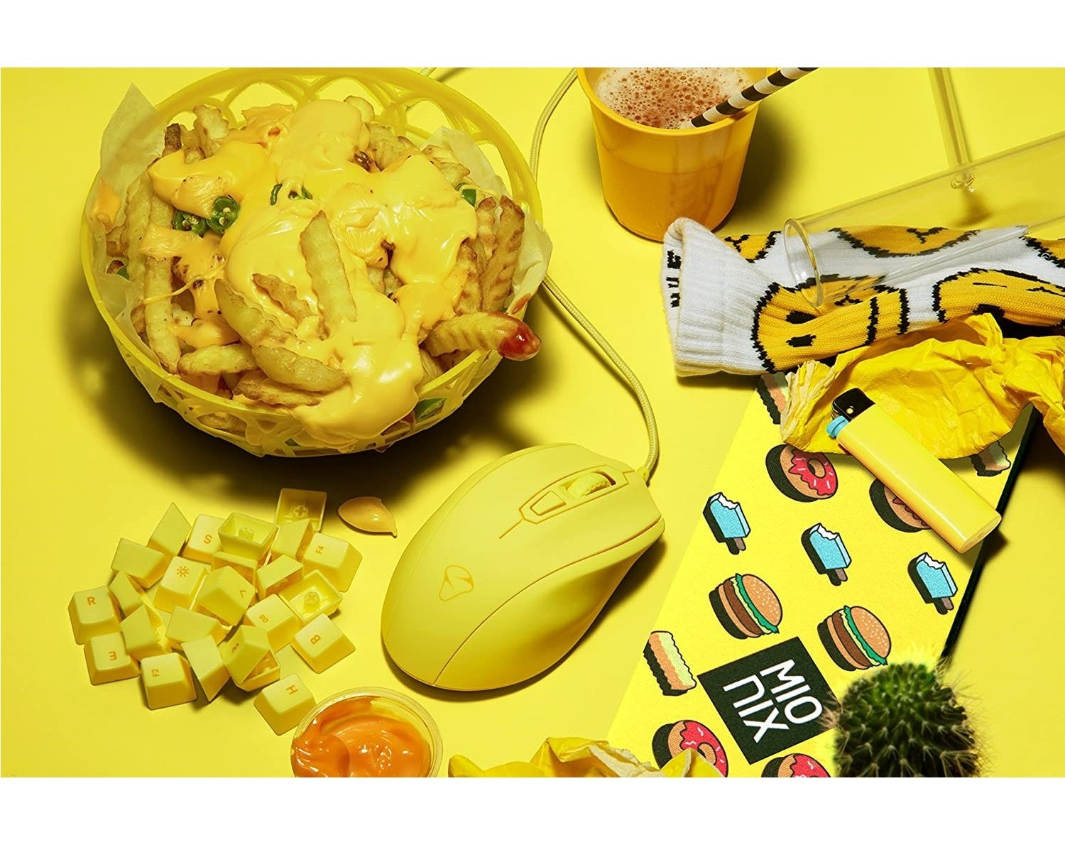 Mionix Gaming en Kunstenaars Muismat met Castor en Frietjes ontwerp