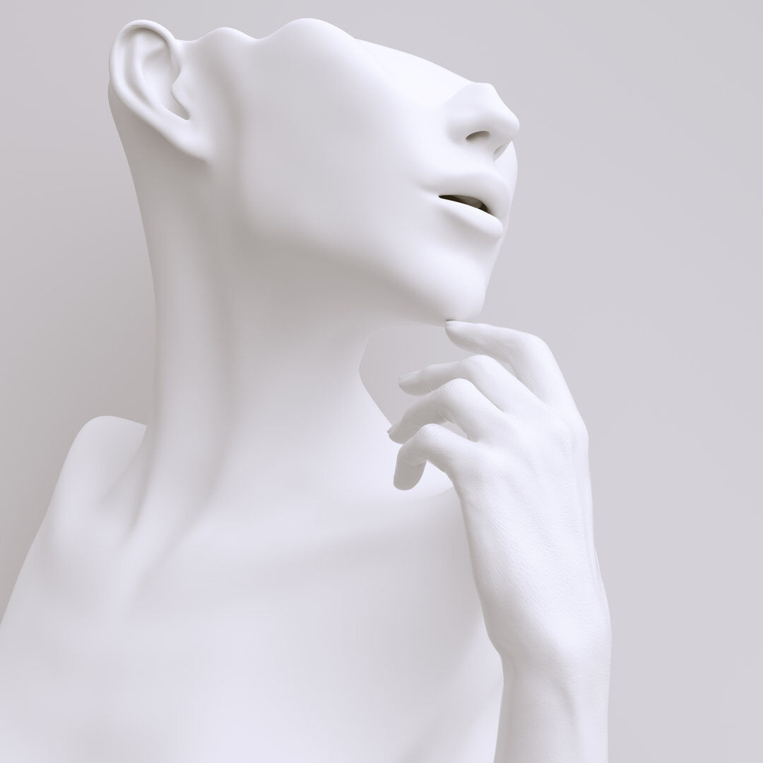 17 Stories Mannequin Earring Jewelry Necklace Display Stand. Female Bust And Elegant Hand Gesture Model. Jewelry Showcase White Background. 3D Rendering. by VPan 122cm H x 122cm W