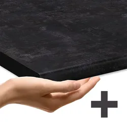 Vicco Unterschrank R-Line Schwarz Beton Eiche 60 cm mit Arbeitsplatte Anthrazit