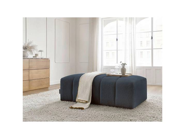 Hocker Annecy, Dunkelblau, Kunststoff, rechteckig, 146x45x68 cm, Wohnzimmer, Hocker, Sitzhocker
