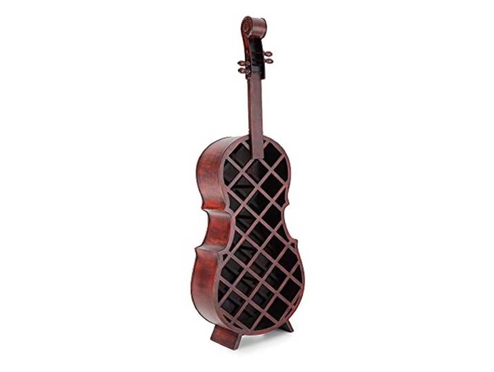 Stagecaptain Stradivino Weinregal für 21 Flaschen - Weinständer aus Holz in Vintage-Optik - Handgemachtes Cello Flaschenregal - Flaschenständer in Höhe 135 cm - Retro Weinflaschenhalter