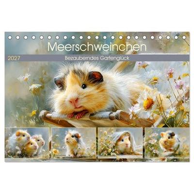 Meerschweinchen. Bezauberndes Gartenglück (Tischkalender 2027 DIN A5 quer), CALVENDO Monatskalender