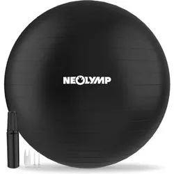 NEOLYMP Gymnastikball in 3 Größen S/M/L - bis 300 kg belastbar, Größe M (165 cm) in Schwarz Schwarz