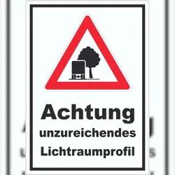 HB-Druck Aufkleber Achtung unzureichendes Lichtraumprofil A5 (148x210mm)