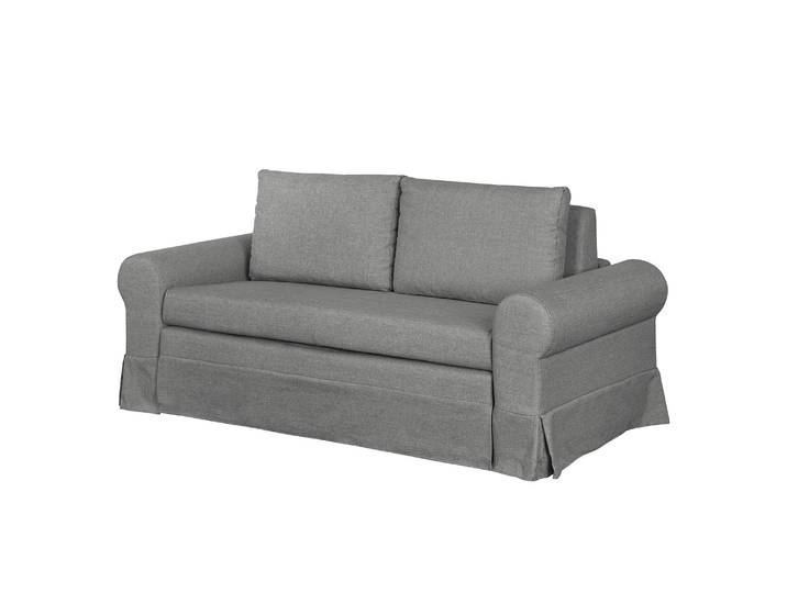 Canapé-lit Country avec housse Gris/Gris Tissu Doran 185cm Maison de campagne