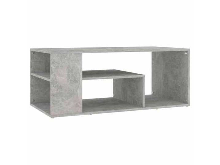 Favemtsl Couchtisch Betongrau 100x50x40 cm Holzwerkstoff mit Ablage Moderner Wohnzimmertisch in Beton-Optik bietet großzügigen Stauraum unter der Platte für Ordnung im Wohnbereich.
