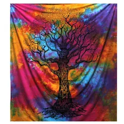 Double Cotton Bedspread + Wall Hanging - Winter Tree