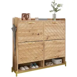 Schuhschrank 108x24x100 Holzoptik – platzsparend und robust für Flur oder Diele, funktionale Aufbewahrung für Schuhe