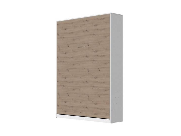 SMARTBett Schrankbett SMARTBett Schrankbett Classic 140x200 Vertikal Weiss/Wildeiche horizontal/quer oder vertikal/hochkant klappbar