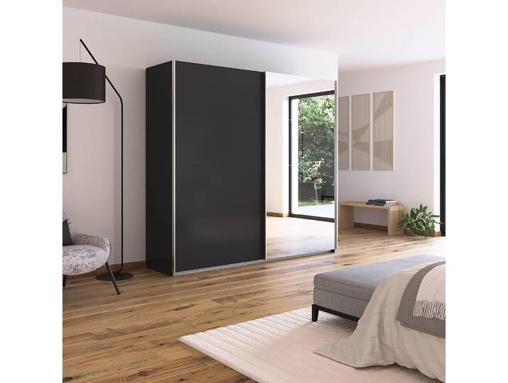 Armoire - Miroir 226cm Gris/Gris métallisé