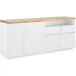Sideboard Carlos Eichefarben/ Weiß Echtholz
