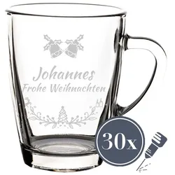 Glasbecher Kaffeebecher 300 ml - Glockenkranz - 30 Stück