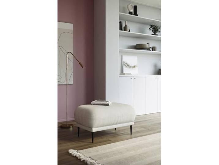 DOMO. collection Polsterhocker Ambo, Hocker, quadratisch, Polsterhocker, Fußhocker, 82 x 82 x 45 cm (BxTxH), Creme