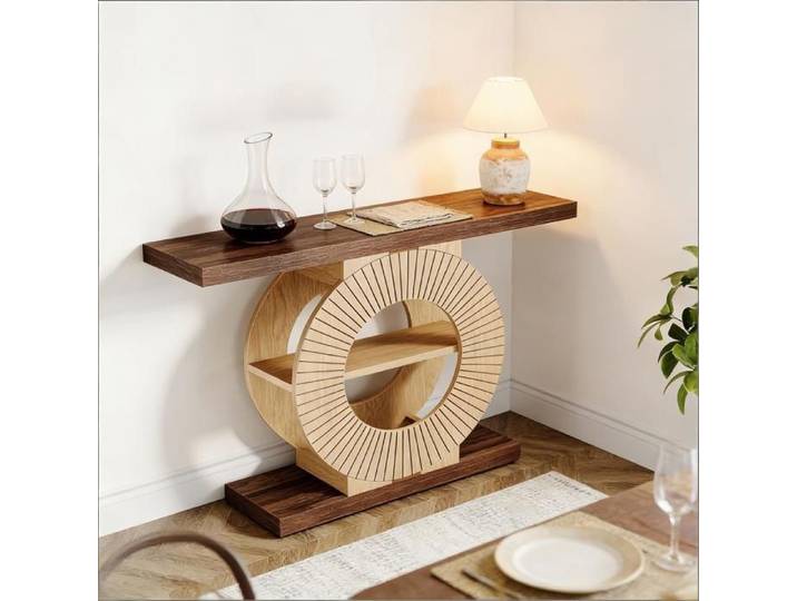 Table derrière canapé élégante table de couloir en bois console table d'entrée