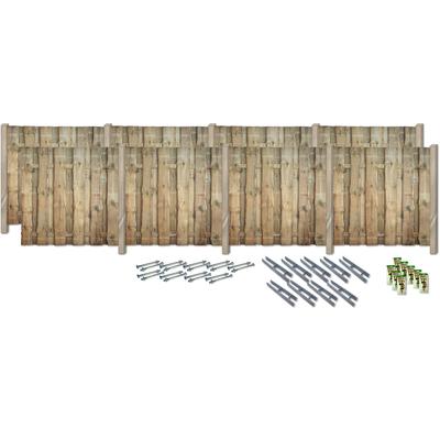 Sichtschutzelement KONIFERA "FULLERTON", grün, H:180cm, Massivholz, Stahl, Zaunelemente, Rustikale Bohlen, verschiedene Längen