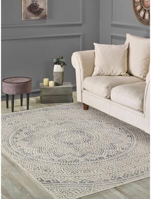 MDA Rugs Venice Collection Gray Medallion Style Area Rug