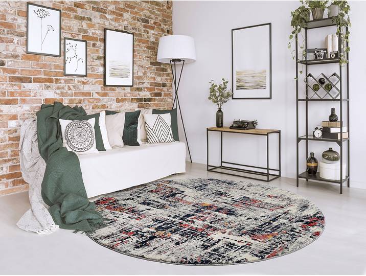 Kurzflorteppich Meteora Sphere rund Multicolor Ø 160cm Mischgewebe