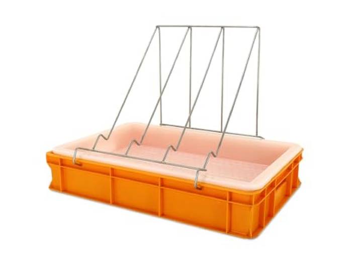 4Bee - W3233 Entdeckelungsgeschirr- mit Tropfsieb aus Kunststoff - Höhe - 10 cm - mit Sieb und Halter - 41x61x10 cm - Ideal für Kleine Imkereien - 2 Jahre Garantie
