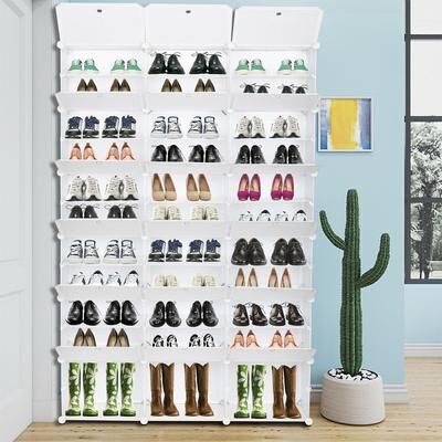 karlinc 11 Tiers Portable Shoe Rack Organizer 66 Pair Storage Cabinet