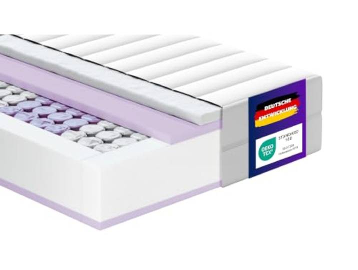 Traumnacht Basic Tonnentaschenfederkernmatratze H3 100x200 cm ergonomische 7-Zonen mittelfest atmungsaktiv Öko-Tex deutscher Qualitätsstandard