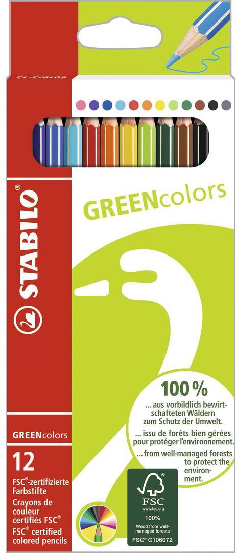 STABILO Färgpenna STABILO GREEN colors 12/fp
