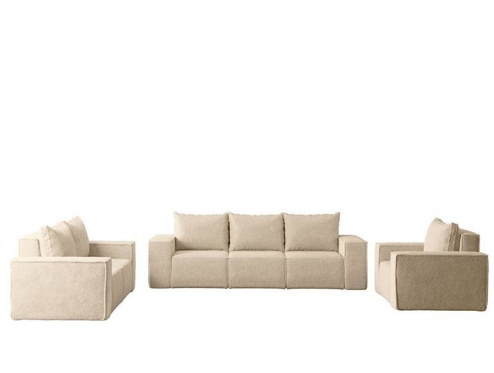 Fun Möbel Polstergarnitur Sofa-Set Designersofa ESTELLE 3-2-1 Sofagarnitur in Stoff, (Rücken echt bezogen)