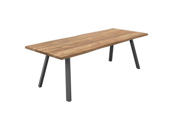 OUTLIV. Negara Gartentisch 240x100cm Edelstahl/Teak recycelt Baumkante