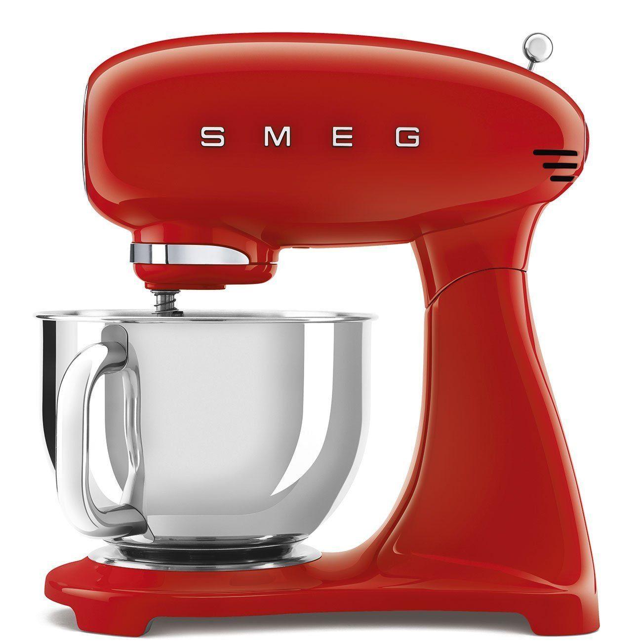 SMEG Küchenmaschine,Knetmaschine Rührmaschine mit Knethaken, 800,00 W, 4,80 l Schüssel, Edelstahl Schüssel, 6 Stufen Bedienfreundlich Mischen Schlagen