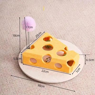 Inspired Finds ScratchPlay Sisal Cat Scratching Post For Indoor Cats & Kittens cheese Yellow