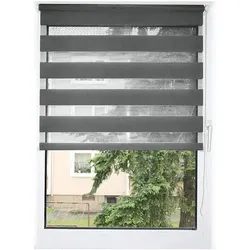 Büscher Sunlines Doppelrollo grau, 80x160 cm