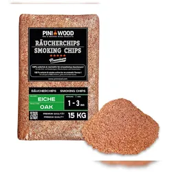 PINI 15 Kg Räucherchips Eiche 1-3 mm Smoking Chips Räucherspäne