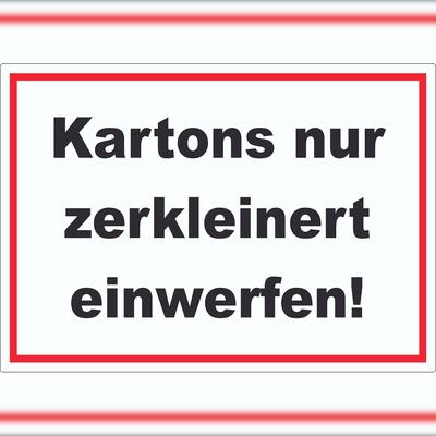 HB-Druck Kartons nur zerkleinert entsorgen Aufkleber A6 (105x148mm)
