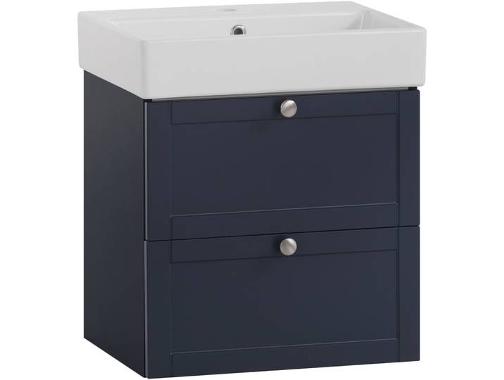 Waschtisch mit Lavabo Jukka nachtblau Holzwerkstoff B 50 T 40 H 57 cm - Waschtisch mit Lavabo