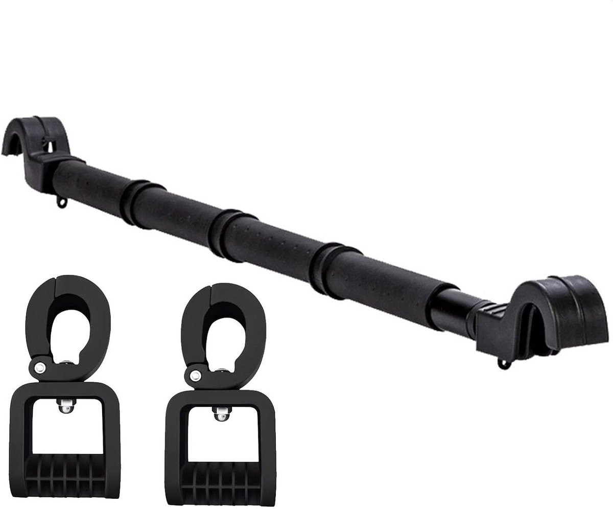 Intrekbare kledingstang voor in de auto, zilver, breedte: 85-140 cm