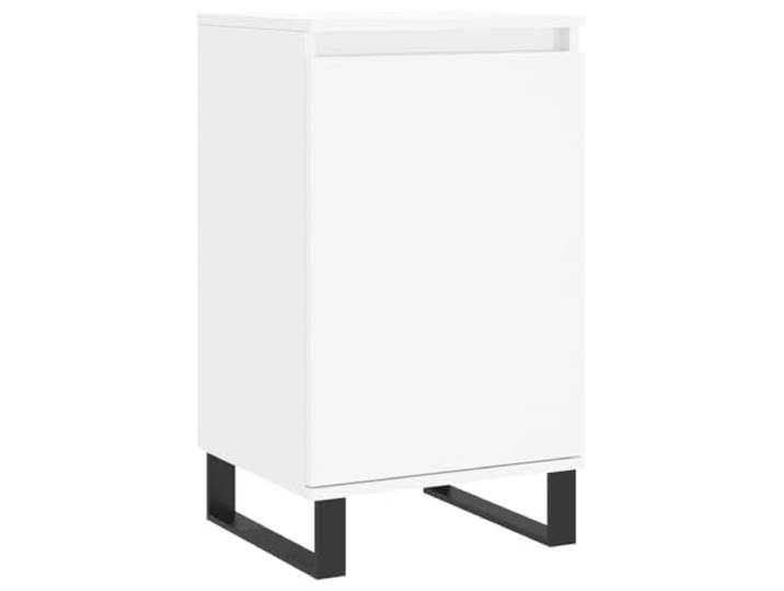 Fisinber Sideboard Weiß 40x35x70 cm Kommode mit Tür Holzwerkstoff Kompakter Beistellschrank für Wohnzimmer und Flur mit 2 Fächern, stabiler Metallgestell-Basis und flexibler Tür.