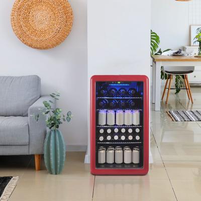 Magic Chef 3.4 Cu. Ft. Retro Beverage Cooler in Red