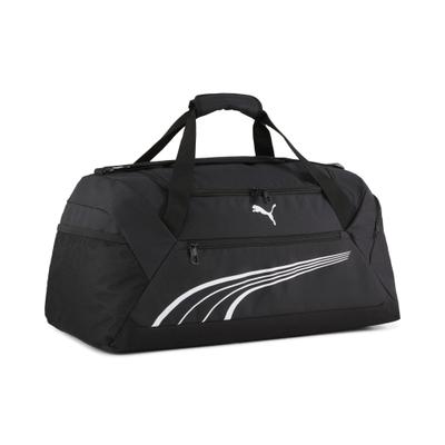 Sporttasche PUMA "FUNDAMENTAL MEDIUM SPORTS BAG", Gr. B/H/T: 62cm x 28cm x 30cm, schwarz (puma schwarz), Netz, Polyester, unifarben, Taschen Sporttasche, für aktiven Lifestyle, mit mehreren Fächern