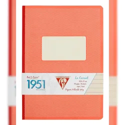 Clairefontaine 5x Kladde 1951 Back to Basics DIN A5 14,8x21cm, 96 Blatt 90g, liniert - Korallenrot 195446C